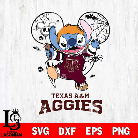Texas A&M Aggies Stitch Michael Halloween Svg Eps Dxf Png File, Digital Download, Instant Download
