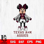 Texas A M Aggies Style Minnie Disney Svg Eps Dxf Png File, NCAA svg, Digital Download, Instant Download