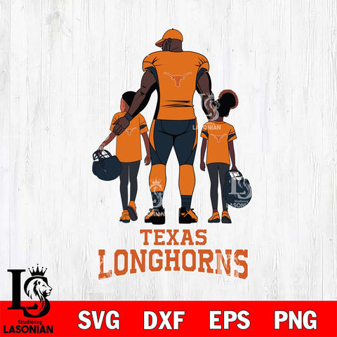 Texas Longhorns 3 Father and son Rugby SVG DXF EPS PNG FILE,NCAA SVG, Father day Digital Download,Instant Download, Silhouette