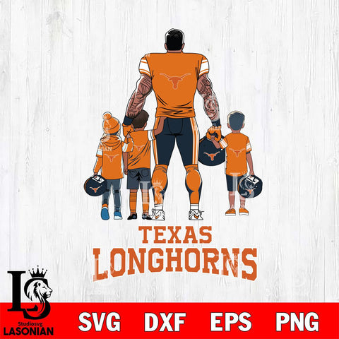 Texas Longhorns 4 Father and son Rugby SVG DXF EPS PNG FILE,NCAA SVG, Father day Digital Download,Instant Download, Silhouette