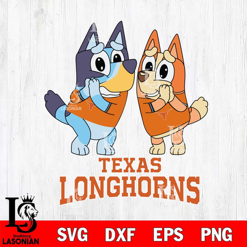 Texas Longhorns Bluey & Bingo 5 Svg Eps Dxf Png File, NCAA svg, Digital Download, Instant Download