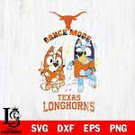 Texas Longhorns Bluey Bingo Dance Mode Svg Eps Dxf Png File, NCAA svg, Digital Download, Instant Download