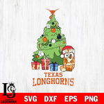 Texas Longhorns Bluey Chilli Christmas Tree Svg Eps Dxf Png File, Digital Download