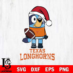 Texas Longhorns Bluey Christmas Svg Eps Dxf Png File, Digital Download