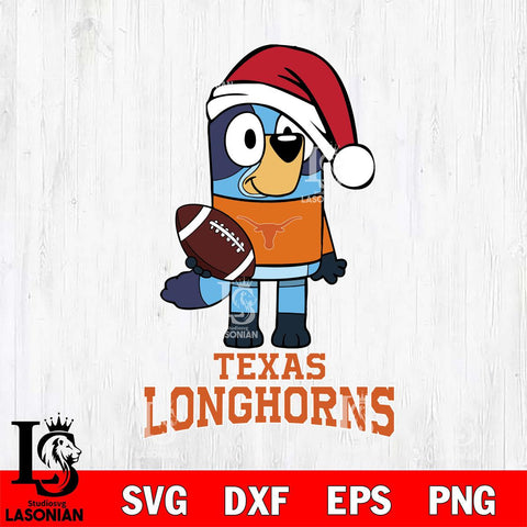 Texas Longhorns Bluey Christmas Svg Eps Dxf Png File, Digital Download