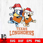 Texas Longhorns Bluey Christmas Holiday Svg Eps Dxf Png File, Digital Download