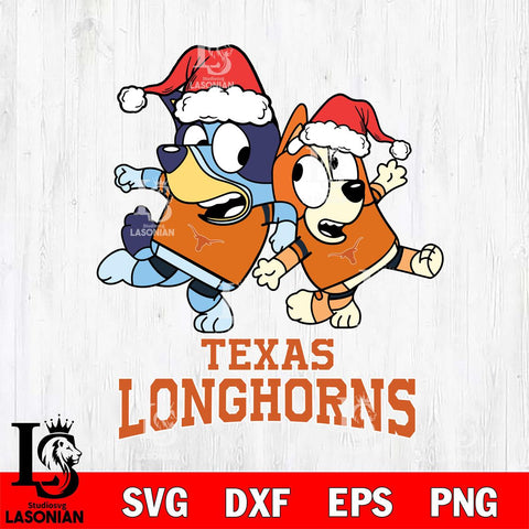 Texas Longhorns Bluey Christmas Holiday Svg Eps Dxf Png File, Digital Download