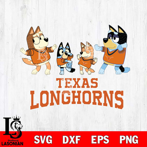 Texas Longhorns Bluey Dance Squats Svg Eps Dxf Png File, Digital Download, Instant Download