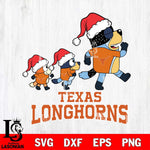 Texas Longhorns Bluey Family Christmas Svg Eps Dxf Png File, Digital Download