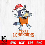 Texas Longhorns Bluey Happy Christmas Svg Eps Dxf Png File, Digital Download