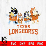 Texas Longhorns Bluey Mode Dance Squats Svg Eps Dxf Png File, Digital Download, Instant Download
