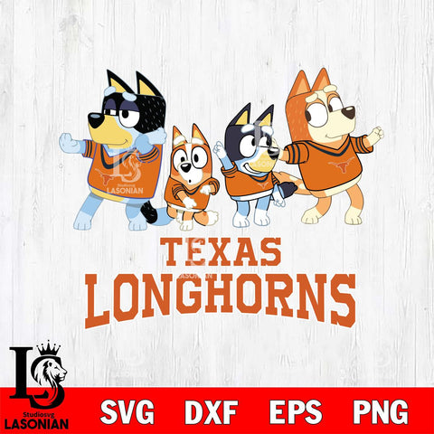 Texas Longhorns Bluey Mode Dance Squats Svg Eps Dxf Png File, Digital Download, Instant Download
