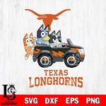 Texas Longhorns Bluey friends car Svg Eps Dxf Png File, NCAA svg, Digital Download, Instant Download
