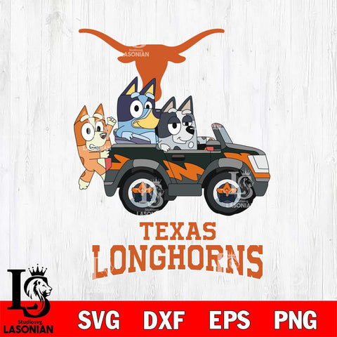 Texas Longhorns Bluey friends car Svg Eps Dxf Png File, NCAA svg, Digital Download, Instant Download