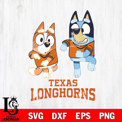 Texas Longhorns Bluey with Chilli Dance Svg Eps Dxf Png File, Digital Download, Instant Download