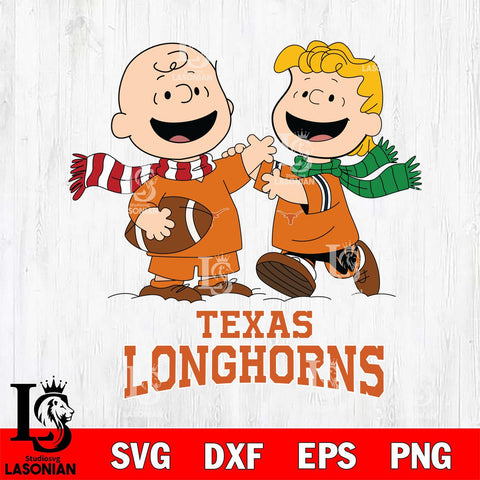 Texas Longhorns Charlie Brown & Linus Football Cricut,Christmas SVG DXF EPS PNG FILE, NCAA Digital Download,Instant Download, Silhouette