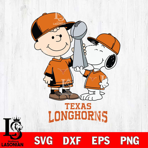Texas Longhorns Charlie Brown and Snoopy Champions Svg Eps Dxf Png File, NCAA svg , Digital Download , Instant Download, Cricut File