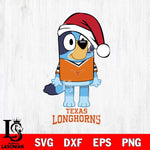 Texas Longhorns Christmas Bluey Sport Cut Files,Bluey Cricut,Christmas Svg , Bluey svg , Digital Download, dxf eps png pdf file
