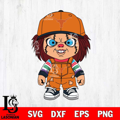 Texas Longhorns Chucky Football Horror Halloween Svg Eps Dxf Png File, NCAA svg, Digital Download, Instant Download