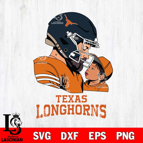 Texas Longhorns Father And Child Rugby SVG DXF EPS PNG FILE,NCAA SVG, Father day Digital Download,Instant Download, Silhouette