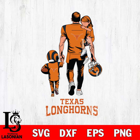 Texas Longhorns Father And Son Football SVG DXF EPS PNG FILE,NCAA SVG, Father day Digital Download,Instant Download, Silhouette