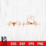 Texas Longhorns Father Heart Beat Svg Eps Dxf Png File, Digital Download, Instant Download