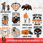 Texas Longhorns Fathers Day NCAA Bundle 12 Svg Eps Dxf Png File, Digital Download, Instant Download