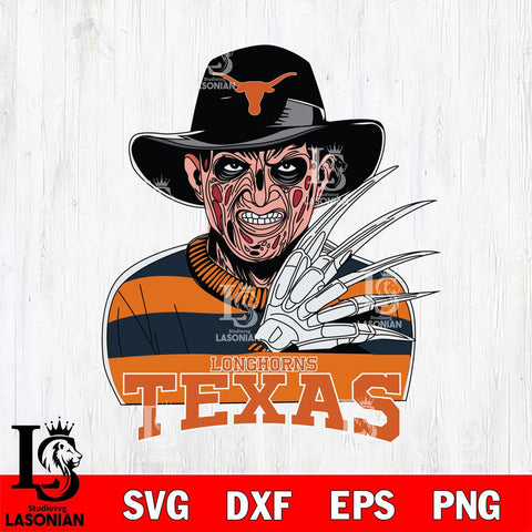 Texas Longhorns Freddy Krueger Horror Halloween Svg Eps Dxf Png File, NCAA svg, Digital Download, Instant Download