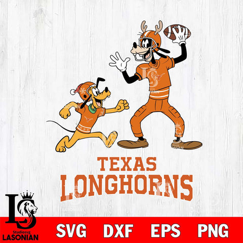 Texas Longhorns Goofy & Pluto Football Cricut,Christmas SVG DXF EPS PNG FILE, NCAA Digital Download,Instant Download, Silhouette