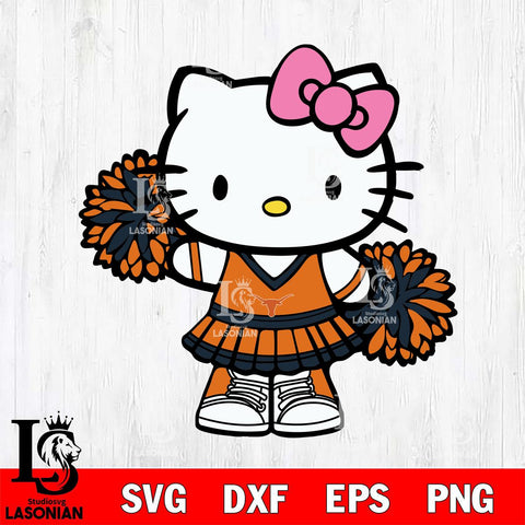 Texas Longhorns Hello Kitty Cheerleader 11 Svg Eps Dxf Png File, Digital Download, Instant Download