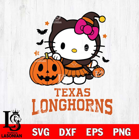 Texas Longhorns Hello Kitty Horror 1 Svg Eps Dxf Png File, Digital Download