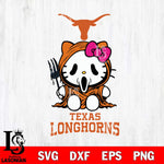 Texas Longhorns Hello Kitty Horror 4 Svg Eps Dxf Png File, Digital Download