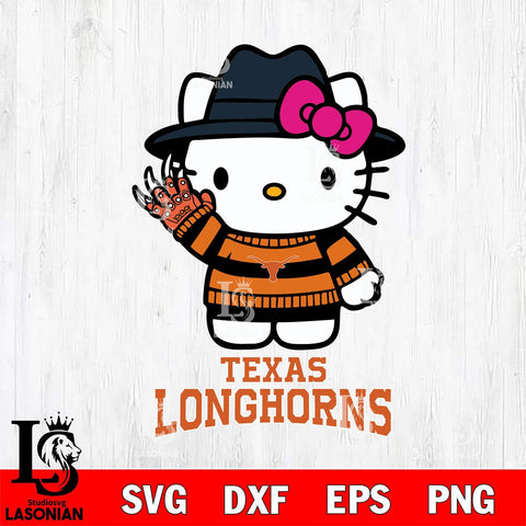 Texas Longhorns Hello Kitty Horror 6 Svg Eps Dxf Png File, Digital Download