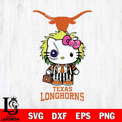 Texas Longhorns Hello Kitty Horror 8 Svg Eps Dxf Png File, Digital Download