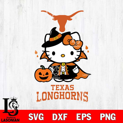 Texas Longhorns Hello Kitty Horror 9 Svg Eps Dxf Png File, Digital Download