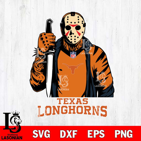 Texas Longhorns Jason Voorhees Horror 3 Svg Eps Dxf Png File, NCAA svg, Digital Download, Instant Download