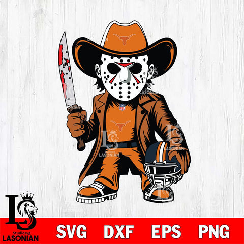 Texas Longhorns Jason Voorhees Horror Svg Eps Dxf Png File, NCAA svg, Digital Download, Instant Download