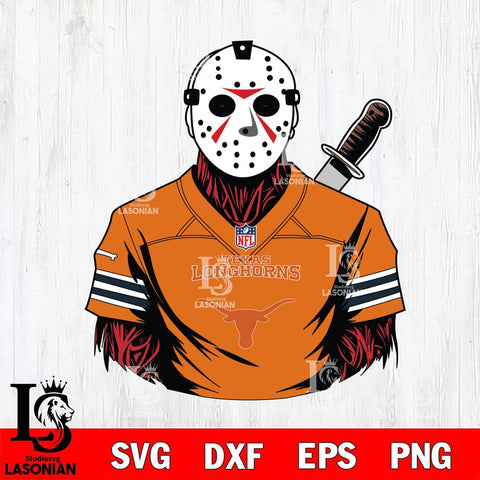Texas Longhorns Jason Voorhees Horror 4 Svg Eps Dxf Png File, NCAA svg, Digital Download, Instant Download