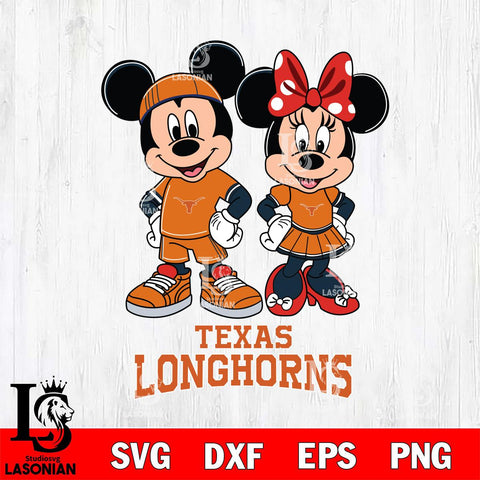 Texas Longhorns Mickey And Minnie Rugby Svg Eps Dxf Png File, NCAA svg , Digital Download , Instant Download, Cricut File