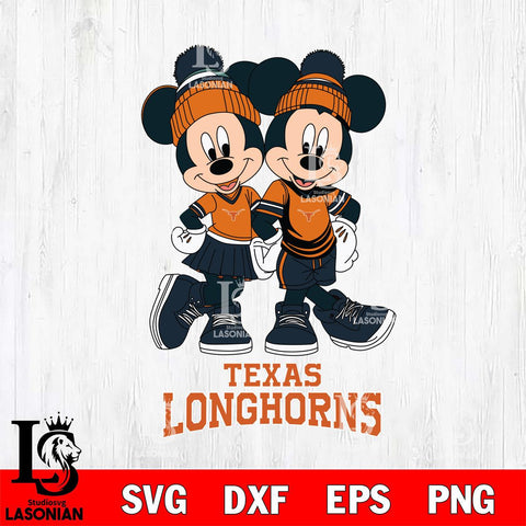 Texas Longhorns Mickey Minnie Valentine Football Svg Eps Dxf Png File, NCAA svg , Digital Download , Instant Download, Cricut File