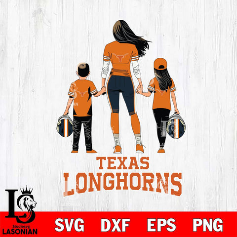 Texas Longhorns Mother and son Rugby SVG DXF EPS PNG FILE,NCAA SVG, Father day Digital Download,Instant Download, Silhouette
