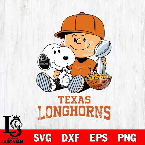 Texas Longhorns Peanuts Snoopy Champion football SVG DXF EPS PNG FILE,Snoopy File Cut, NCAA Digital Download,Instant Download,Christmas Silhouette