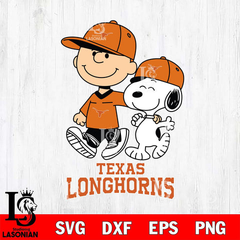 Texas Longhorns Peanuts Snoopy Friends SVG DXF EPS PNG FILE,Snoopy File Cut, NCAA Digital Download,Instant Download,Christmas Silhouette