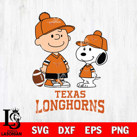 Texas Longhorns Peanuts Snoopy Friends Football SVG DXF EPS PNG FILE,Snoopy File Cut, NCAA Digital Download,Instant Download,Christmas Silhouette