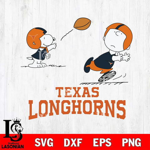 Texas Longhorns Peanuts play football SVG DXF EPS PNG FILE,Snoopy File Cut, NCAA Digital Download,Instant Download,Christmas Silhouette