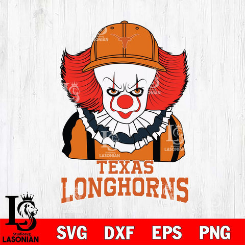 Texas Longhorns Pennywise Horror Sport 10 Svg Eps Dxf Png File, Digital Download