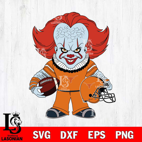 Texas Longhorns Pennywise Horror Sport Svg Eps Dxf Png File, Digital Download