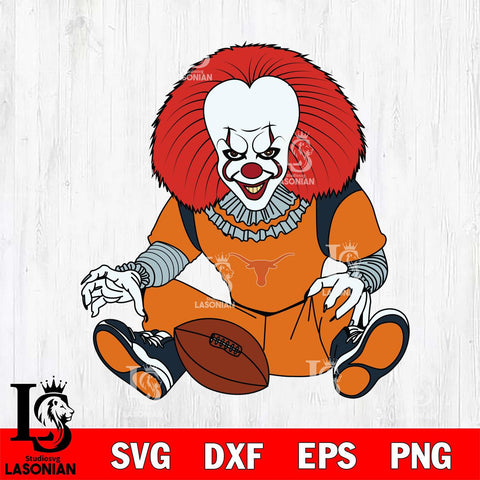 Texas Longhorns Pennywise Horror Sport 6 Svg Eps Dxf Png File, Digital Download