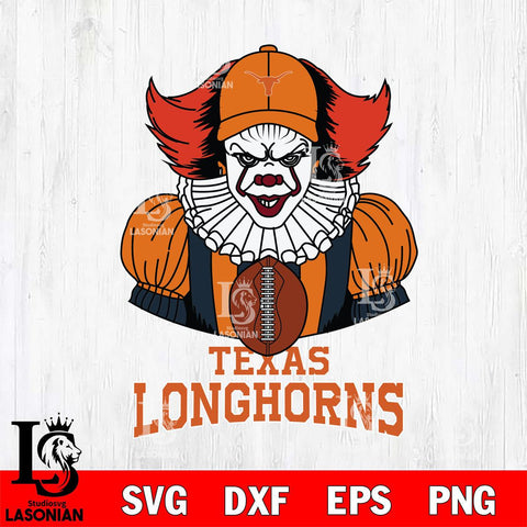 Texas Longhorns Pennywise Horror Sport 9 Svg Eps Dxf Png File, Digital Download