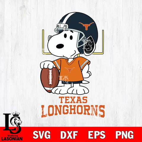 Texas Longhorns Snoopy Player Football SVG DXF EPS PNG FILE,Snoopy File Cut, NCAA Digital Download,Instant Download,Christmas Silhouette